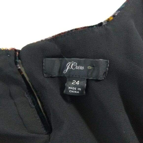 J Crew Stewart Tartan Plaid Velvet Tank Top Plus Size 24 Black Shell K2521 - Picture 4 of 5